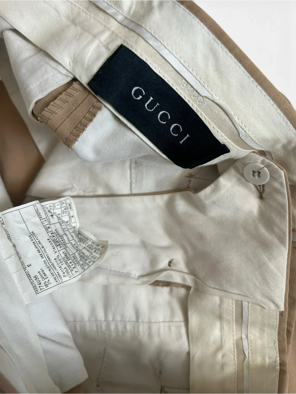 90s Y2K Men’s GUCCI Khaki Pants, 31” X 32.5”